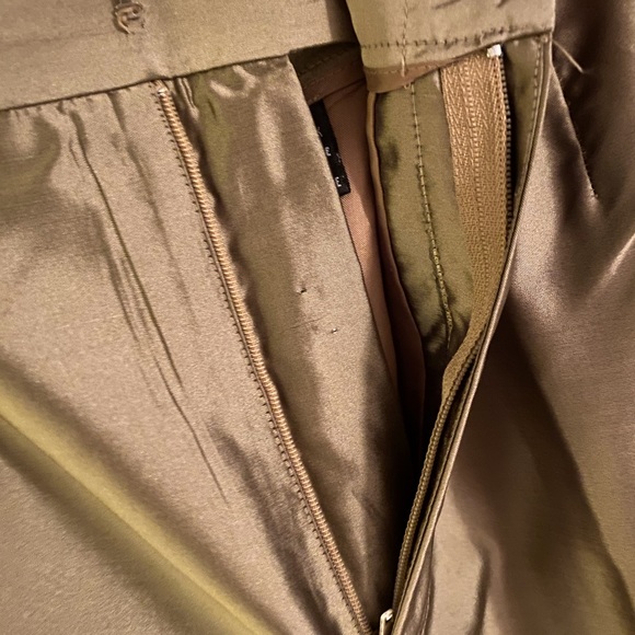 👖👖👖INC from Macy’s 100% Silk Golden Bronze Trousers Size 10 - Picture 3 of 8